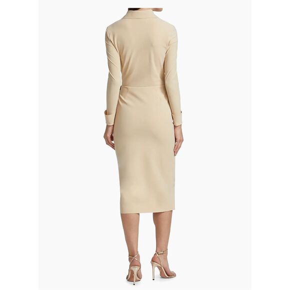 NWT Chiara Boni La Petite Robe Womens Kamala Matte Jersey Wrap Dress Desert Sz 4 - Picture 3 of 10